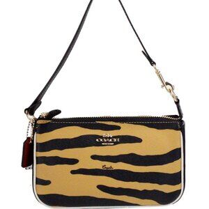 COACH Nolita 19 Mini Tiger Animal Print Coated Canvas Top Handle Wrist Handbag
